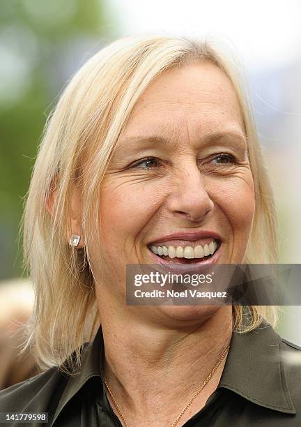 Martina Navratilova visits "Extra" at The Grove on March 23, 2012 in Los Angeles, California.