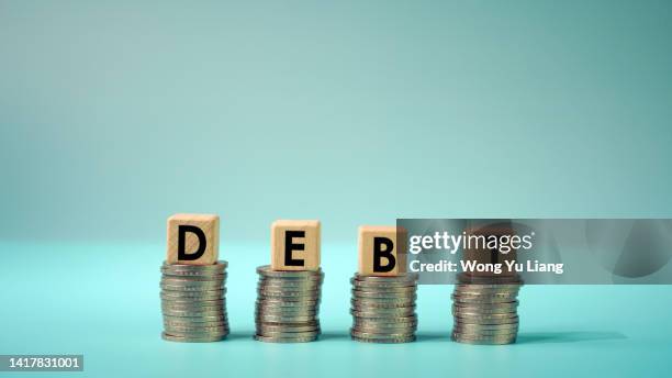 debt concept photo with space - debt ceiling stock pictures, royalty-free photos & images
