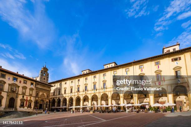 piazza grande in arezzo - tuscany - arezzo stock pictures, royalty-free photos & images