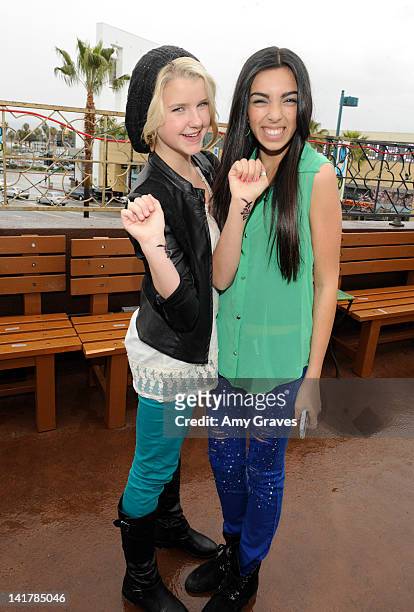 Madison Curtis and Savannah Hudson attend the Shamrock and Roll Concert for St. Jude Children's Hospital on March 17, 2012 in Los Angeles, California.