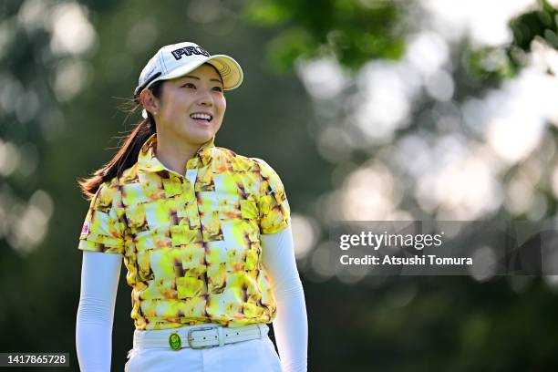 Rie Tsuji of Japan is seen on the 12th hole during the first round of Nitori Ladies at Otaru Country Club on August 25, 2022 in Otaru, Hokkaido,...