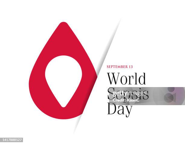 world sepsis day. medical design concept for 13 september. banner with text and blood drop. vector illustration. stock illustration - sepsis stock illustrations