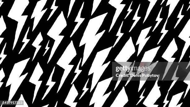 hand-drawn stylized seamless illustration - lightning bolts. - flash stock illustrations