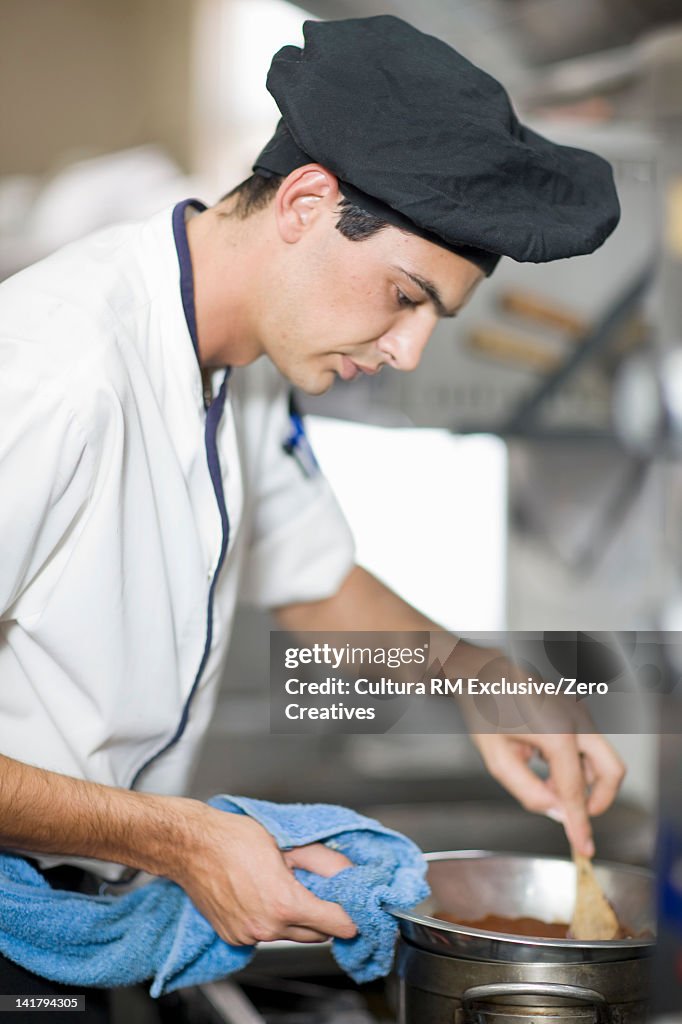 Chef at work in kitchen