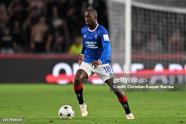 Glen Kamara of Glasgow Rangers in action during the UEFA Champions League Play-Off Second Leg match between PSV and Glasgow Rangers at Phillips...