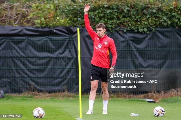 David Brooks of Bournemouth during a training session at Vitality Stadium on August 25, 2022 in Bournemouth, England.