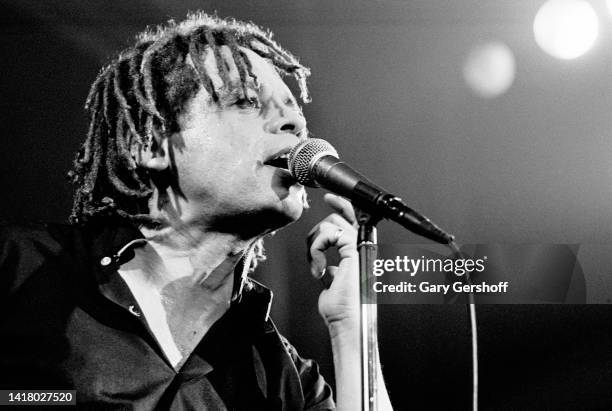 American Rock & Blues musician Garland Jeffreys performs onstage at the Ritz, New York, New York, April 30, 1981.