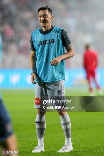 Mesut Ozil of Basaksehir during the UEFA Conference League Play-Off Second Leg match between Royal Antwerp FC and Istanbul Basaksehir at the...