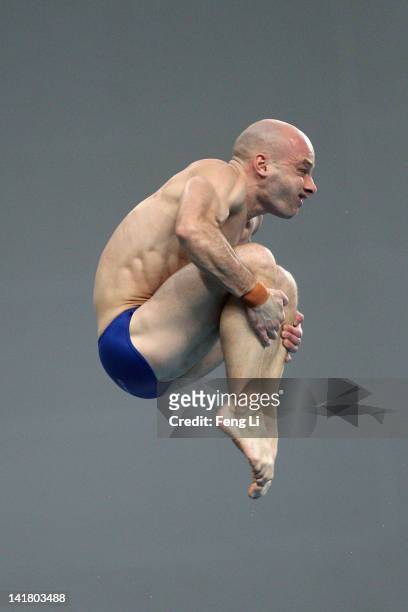 Peter Waterfield of Great Britain competes in the Men's 10m Platform Final during day two of the FINA/Midea Diving World Series 2012 Beijing Station...