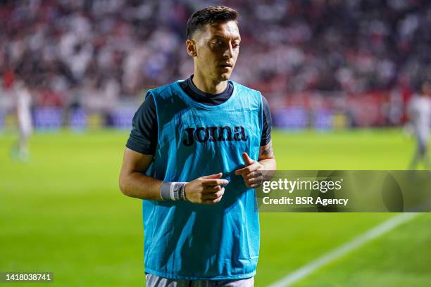 Mesut Ozil of Basaksehir during the UEFA Conference League Play-Off Second Leg match between Royal Antwerp FC and Istanbul Basaksehir at the...