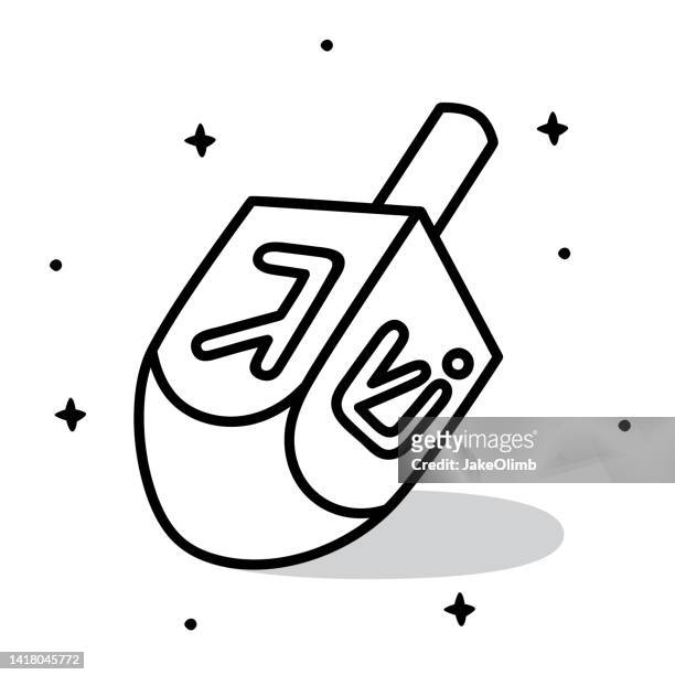 ilustraciones, imágenes clip art, dibujos animados e iconos de stock de dreidel doodle 5 - dreidel