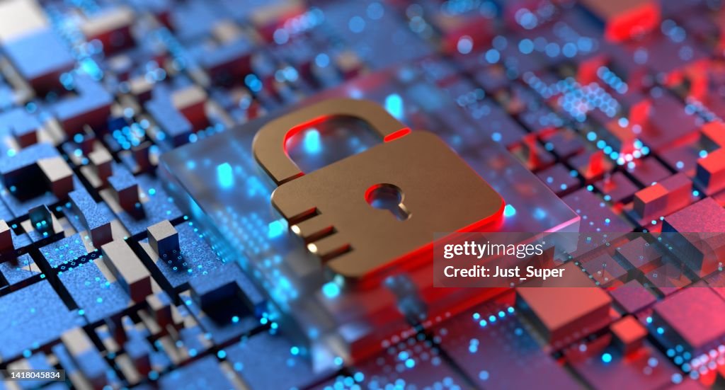 Cyber Security Ransomware E-Mail Phishing verschlüsselte Technologie, digitale Informationen geschützt gesichert