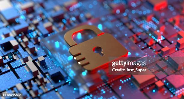 cyber security ransomware email phishing encrypted technology, digital information protected secured - crime informático imagens e fotografias de stock