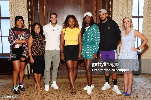 Naomi Osaka, Sheinelle Jones, Rafael Nadal, Serena Williams, Venus Williams, Nick Kyrgios and Dylan Dreyer attend A Conversation With Champions...