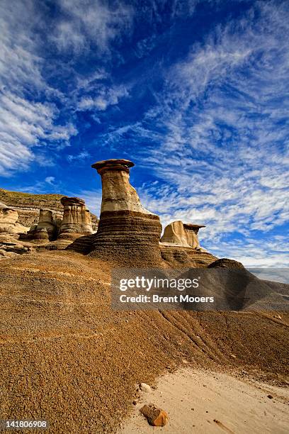 hoodoos - drumheller stock pictures, royalty-free photos & images