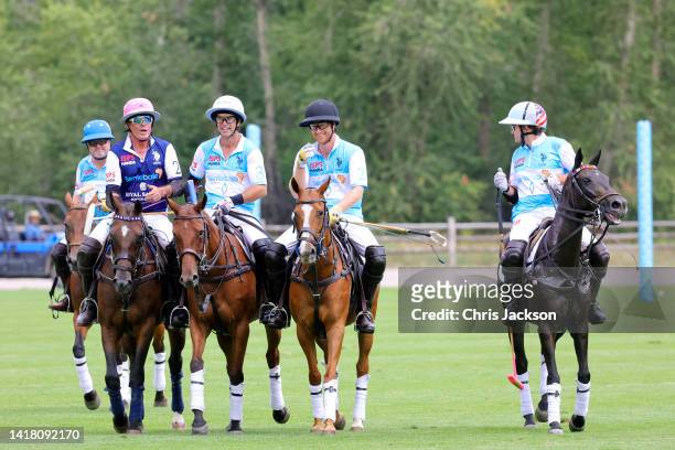 Steve Cox, Juan Bollini, Sentebale Ambassador Nacho Figueras, Prince Harry, Duke of Sussex and Grant Ganzi play polo during the Sentebale ISPS Handa...