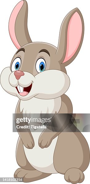 Mzr Rabbit Cartoon Funny Rabbit On White Background High-Res Vector Graphic ...