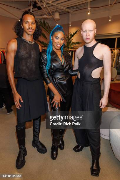 Jordun Love, GoGo Morrow and Shaun Ross pose for a photo at the H&M Showroom on August 25, 2022 in West Hollywood, California.