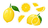 A set of ripe lemons