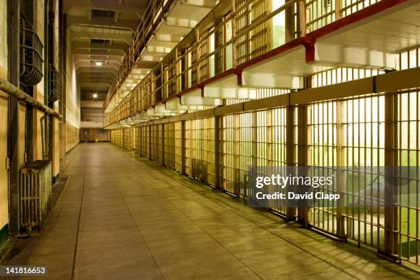 cells inside alcatraz prison, an island prison in san francisco bay, off san francisco, california, united states of america, north america - alcatraz al capone stock pictures, royalty-free photos & images