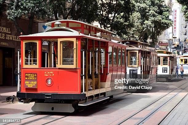 cable cars in san francisco, california, united states of america, north america - tram 個照片及圖片檔