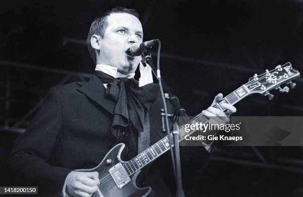 Andy Partridge, opening for The Police, Werchter Festivalground, Werchter, Belgium, 9th August 1980.