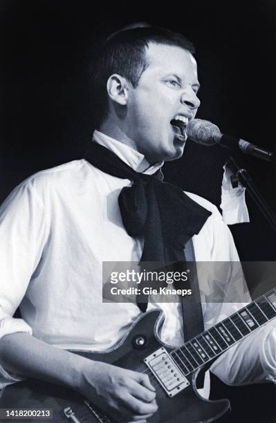 Andy Partridge, opening for The Police, Werchter Festivalground, Werchter, Belgium, 9th August 1980.