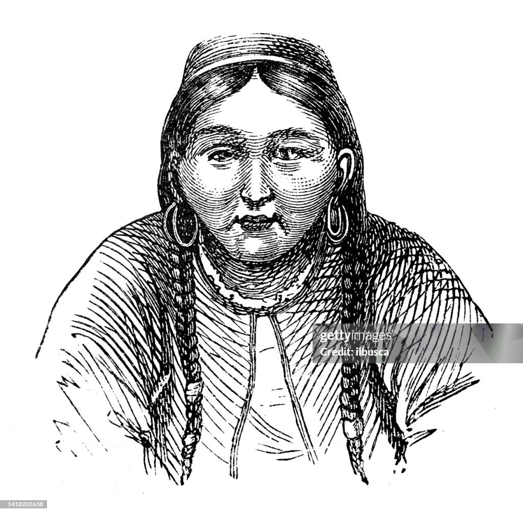 Antique illustration, ethnography and indigenous cultures: Central Asia, Lake Baikal, Olkhon Island