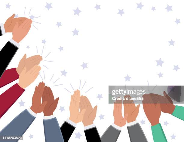 award ceremony with cheering crowd and applause - best actor winners stock illustrations