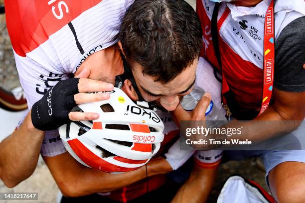 Jesús Herrada Lopez of Spain and Team Cofidis celebrates at finish line as stage winner during the 77th Tour of Spain 2022, Stage 7 a 190km stage...