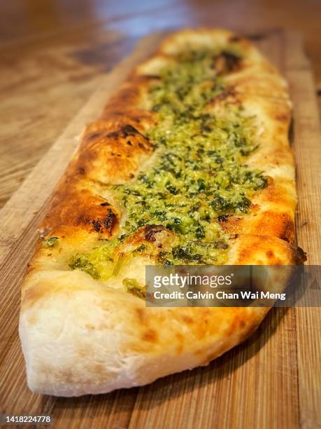 sourdough garlic bread - garlic bread stock pictures, royalty-free photos & images