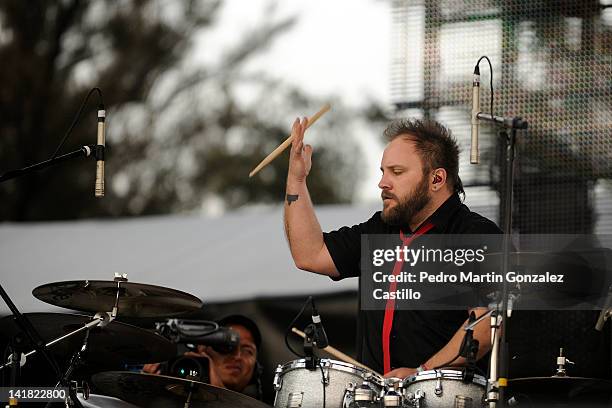 Caramelos de Cianuro sing during the first day of the Vive Latino Festival at Foro Sol on March 24, 2012 in Mexico City, Mexico.