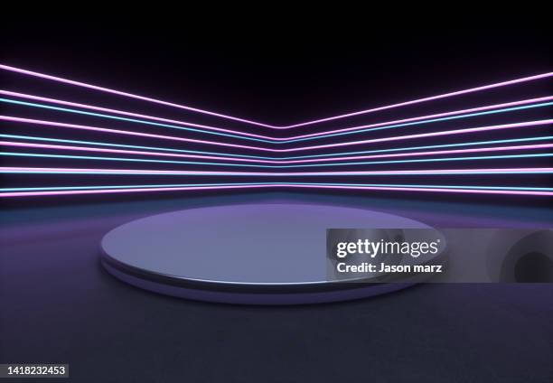 3d rendering product background - luces escenario fotografías e imágenes de stock