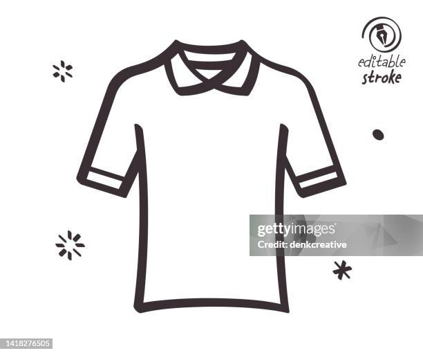 playful line illustration for school uniform - shirt dress stock illustrations