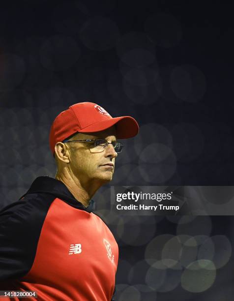 Gary Kirsten, Head Coach of Welsh Fire Men looks on ahead of The Hundred match between Welsh Fire Men and Northern Superchargers Men at Sophia...