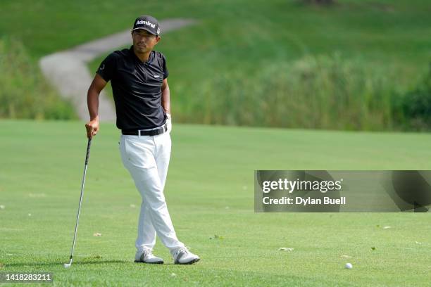 Satoshi Kodaira of Japan looks on from the 11th hole during the second round of the Nationwide Children's Hospital Championship at OSU GC - Scarlet...