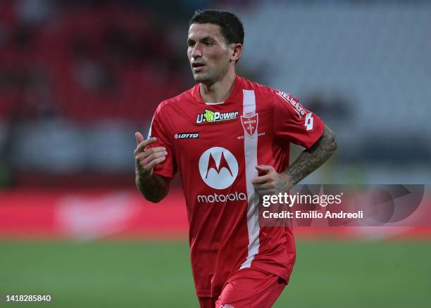 Stefano Sensi of AC Monza looks on during the Serie A match between AC Monza and Udinese Calcio at Stadio Brianteo on August 26, 2022 in Monza, Italy.