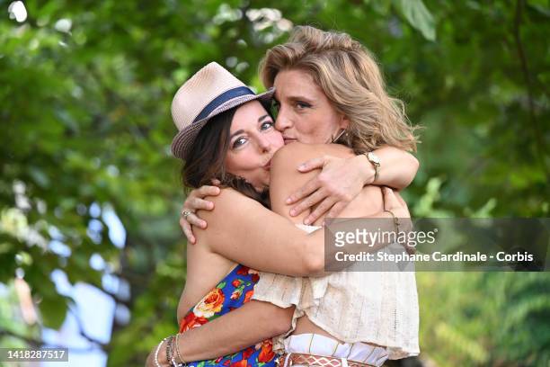 Laure Calamy and Olivia Cote attend "Les Cyclades" Photocall during the 15th Angouleme French-Speaking Film Festival - Day Four on August 26, 2022 in...
