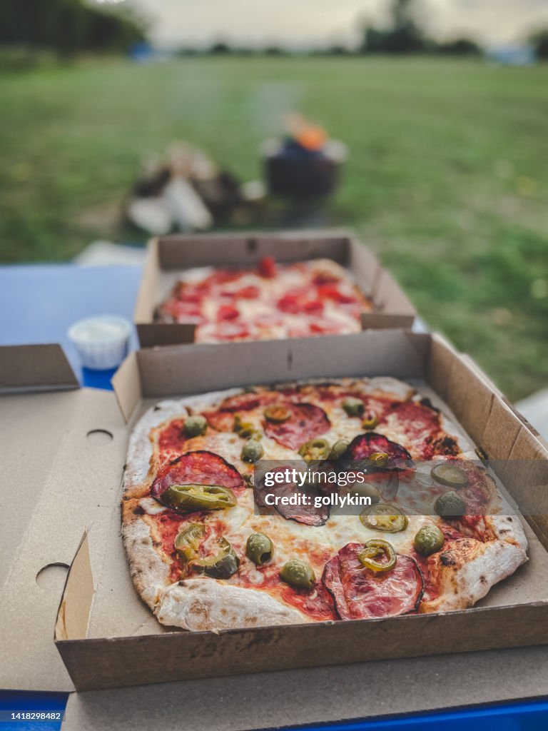 Pizza night at camping