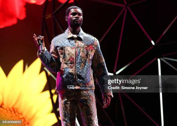 Dave performs live on stage during day one of Reading Festival on August 26, 2022 in Reading, England.