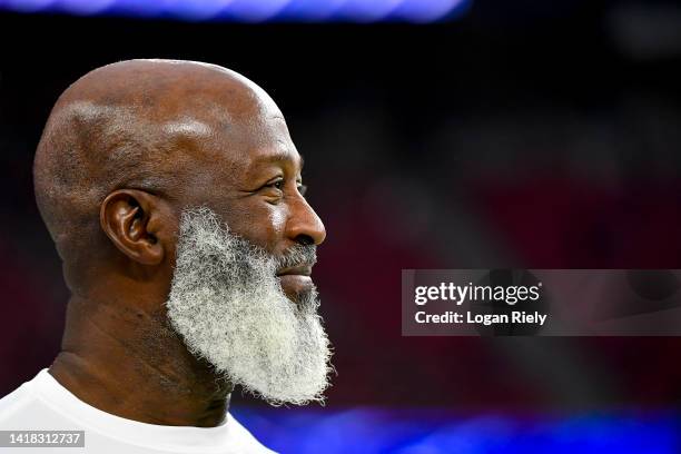 Head coach Lovie Smith of the Houston Texans stands on the sidelines during a preseason game against the San Francisco 49ers at NRG Stadium on August...