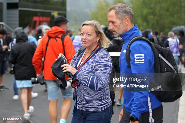 Sabine Kehm seen during Practice ahead of F1 Grand Prix of Belgium 2022 at Circuit de Francorchamps on August 26, 2022 In Spa, Belgium.