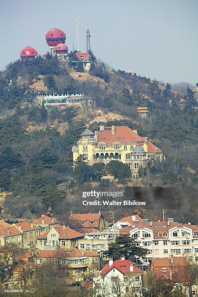 Mushroom buildings of Xinhaoshan Park and Qingdao Ying Binguan, Qingdao, Shandong Province, China