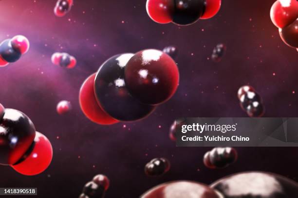 carbon dioxide co2 model - molecule carbon imagens e fotografias de stock