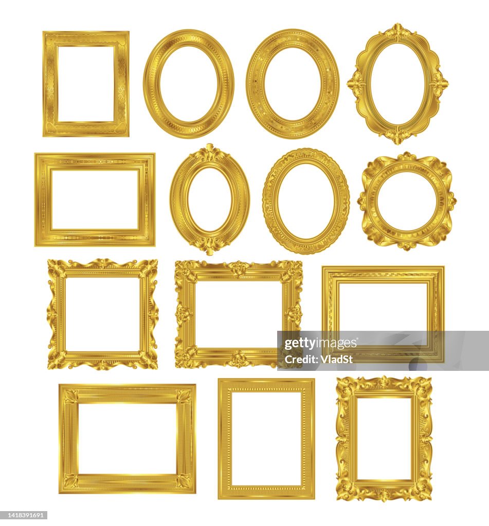 Set of Gilded Gold Picture Frames Vintage Style