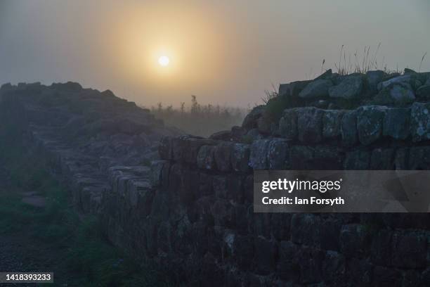 Hadrian’s Wall, which this year celebrates the 1900th anniversary of the beginning of its construction on August 27, 2022 in Hexham, United Kingdom....