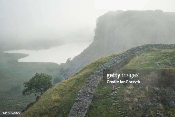 Hadrian’s Wall, which this year celebrates the 1900th anniversary of the beginning of its construction on August 27, 2022 in Hexham, United Kingdom....