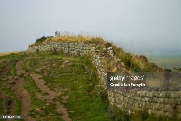 Hadrian’s Wall, which this year celebrates the 1900th anniversary of the beginning of its construction on August 27, 2022 in Hexham, United Kingdom....
