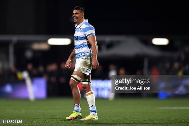 Pablo Matera of Argentina looks on during The Rugby Championship match between the New Zealand All Blacks and Argentina Pumas at Orangetheory Stadium...