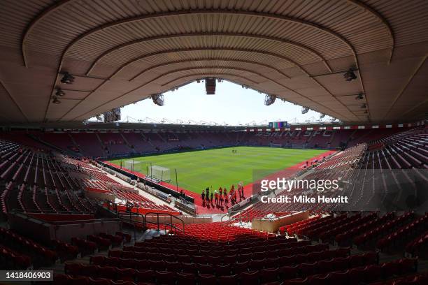 General view inside the stadium prior to the Premier League match between Southampton FC and Manchester United at Friends Provident St. Mary's...